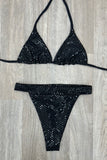 BLACK CHECK BIKINI SET