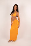 CRINKLE BIKINI SET & MAXI - ORANGE