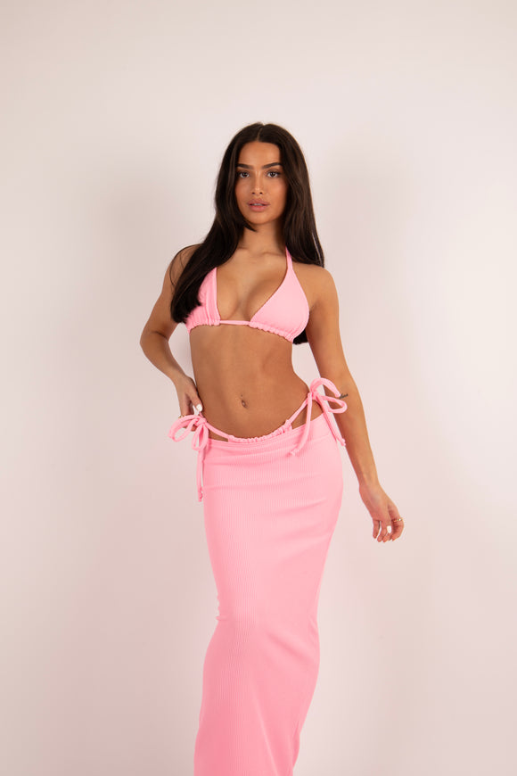 CRINKLE BIKINI SET & MAXI - PINK