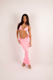 CRINKLE BIKINI SET & MAXI - PINK