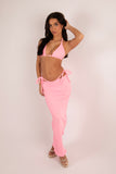 CRINKLE BIKINI SET & MAXI - PINK