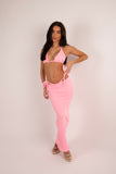 CRINKLE BIKINI SET & MAXI - PINK