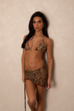 LEOPARD MESH FRONT RUCHED MINI