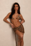 LEOPARD MESH FRONT RUCHED MINI