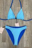 TWO TONE BLUE REVERSIBLE BIKINI SET