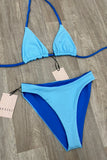 TWO TONE BLUE REVERSIBLE BIKINI SET